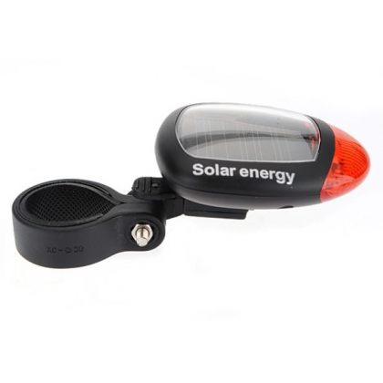 Road Safety Solar Bike Rear Tail 2 LED Light 3 Modes