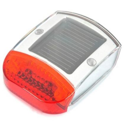 Solar Bike Warning Alert Red LED Tail Light 3 Modes